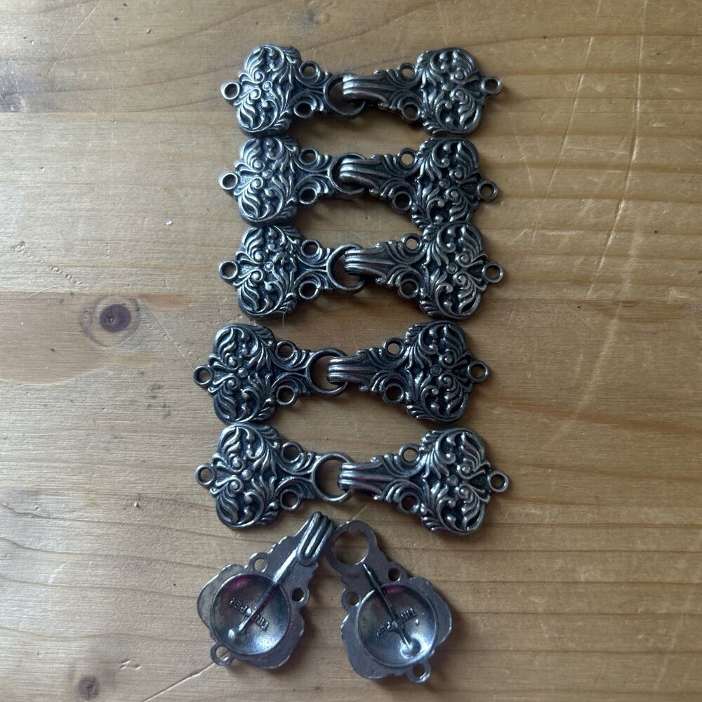 Dale of Norway Tinn-Per Sweater Hooks Vtg  Replacement Pewter Frogs Set of 6